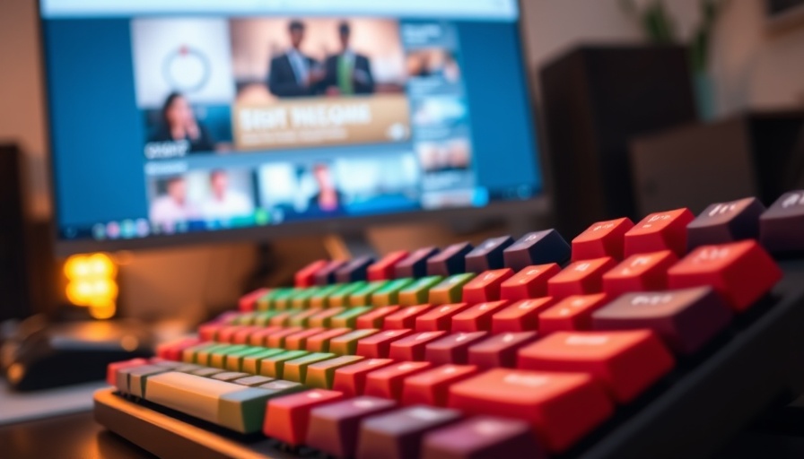 Colorful plastic keyboard on desk emphasizing plastic keyboard advantages.