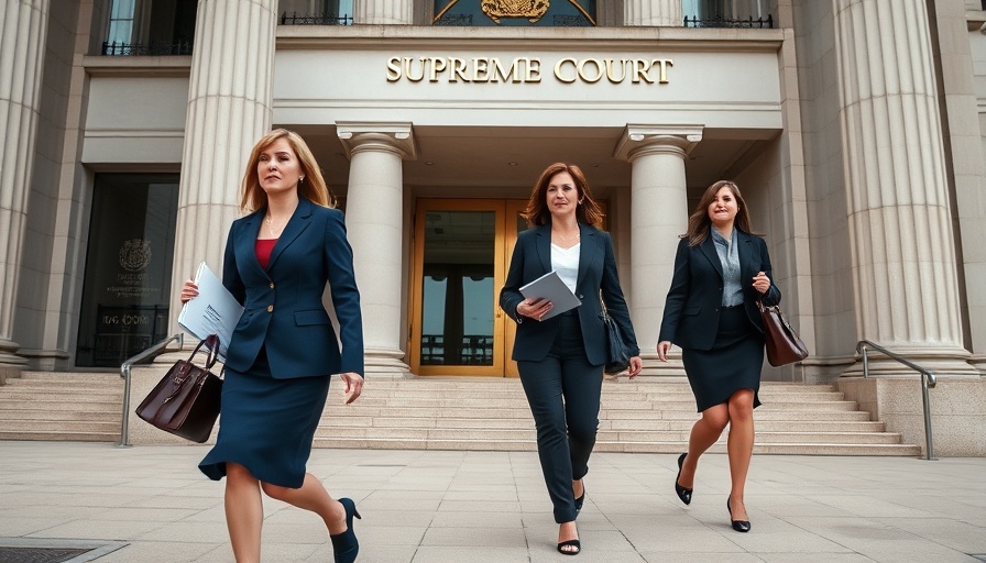 Women leaving courthouse, representing AI-generated errors in court.
