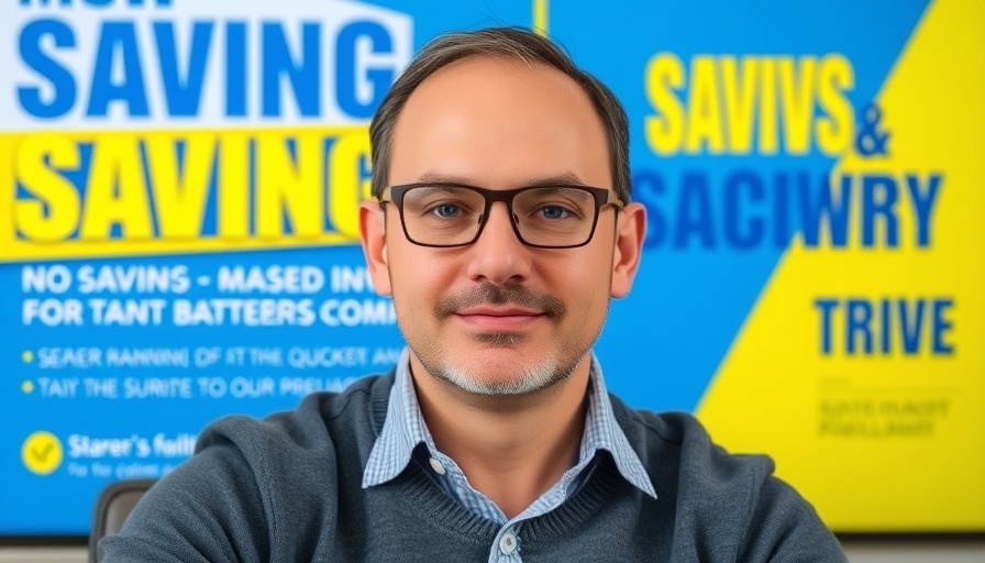 NOW TV savings graphic with man in glasses promoting cost-saving tips.