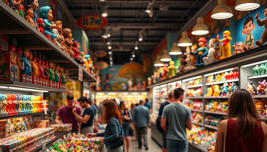 Colorful toy display with figurines reflecting small business creativity.