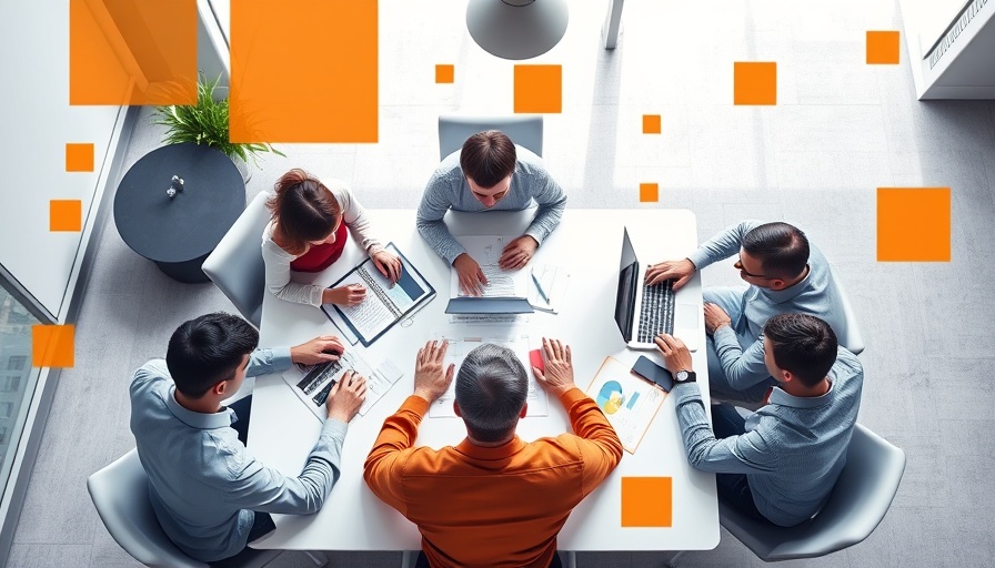 Collaborative office meeting with vibrant graphic overlays, Vibe code with Anthropic’s Claude.