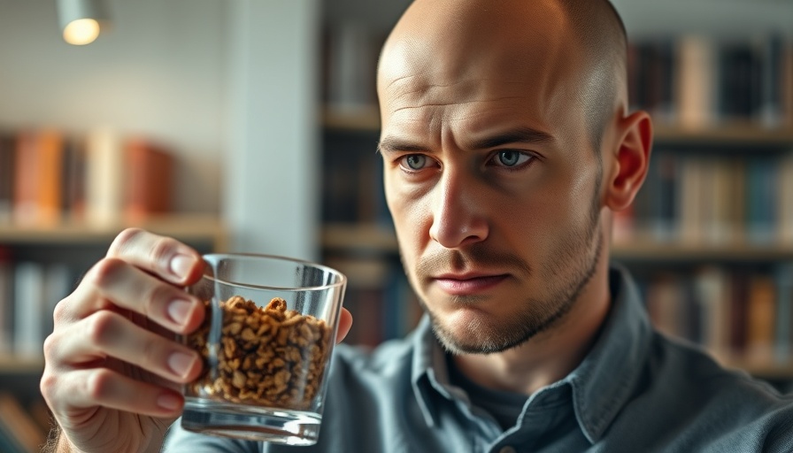 Man discussing self-employed pensions, holding a glass of granola.