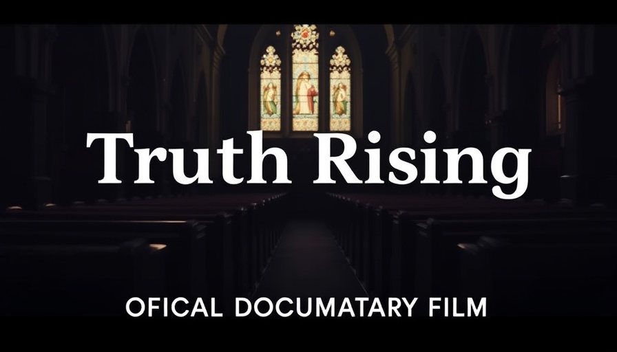 Truth Rising Documentary in a dimly lit church with stained glass.