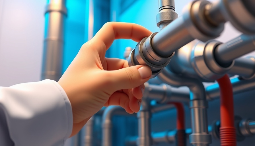 3D illustration of hands inspecting pipes to prevent clogs and leaks.