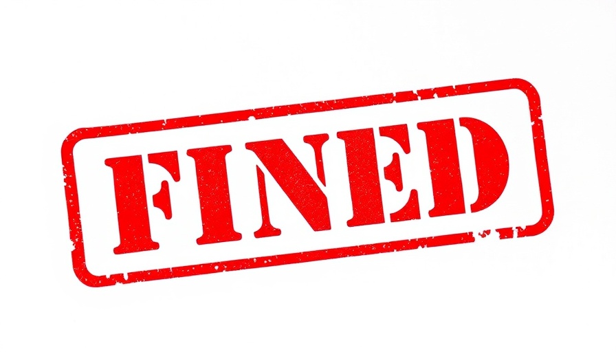 Red 'Fined' stamp on white background, letting agents fined for illegal fees.