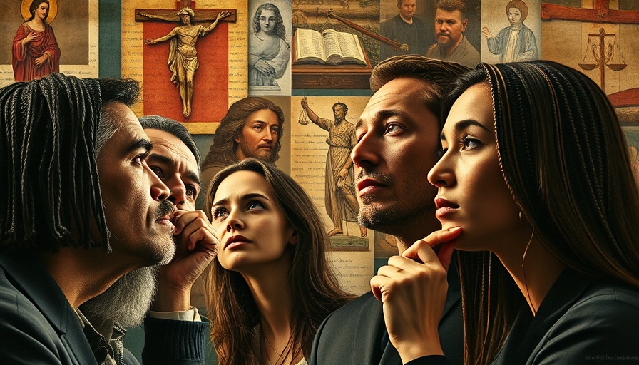 Thoughtful collage exploring free speech within Christianity.