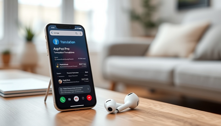 Live translation on AirPods Pro 3 with smartphone interface.