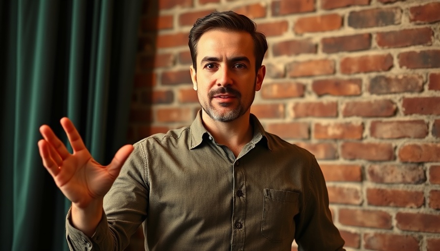 Confident man discussing UK Debt Collection Laws, gesturing against a brick wall.