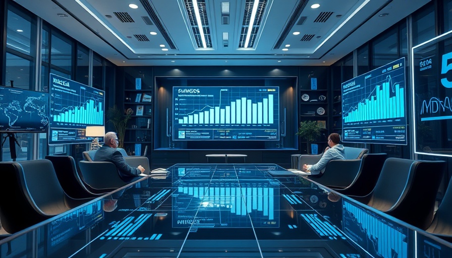 Abstract concept of social media for business leaders in a futuristic office.