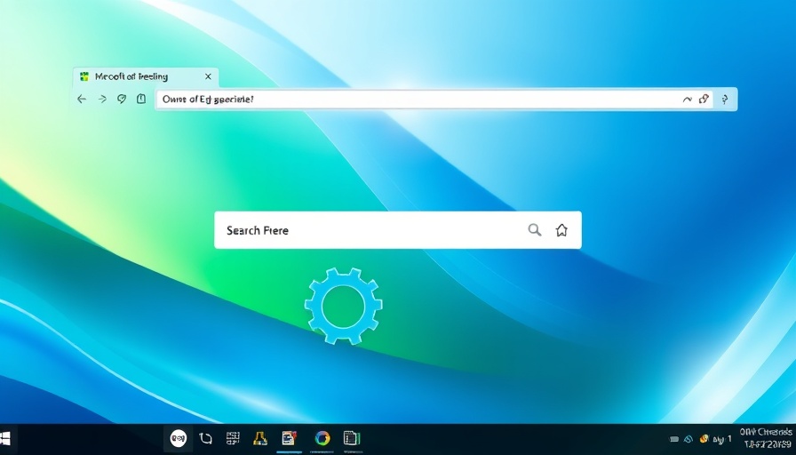 Customize Microsoft Edge interface with stylized search bar and gears.