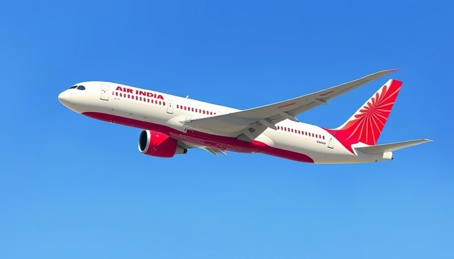 Air India Boeing 787 mid-flight emphasizing safety focus.