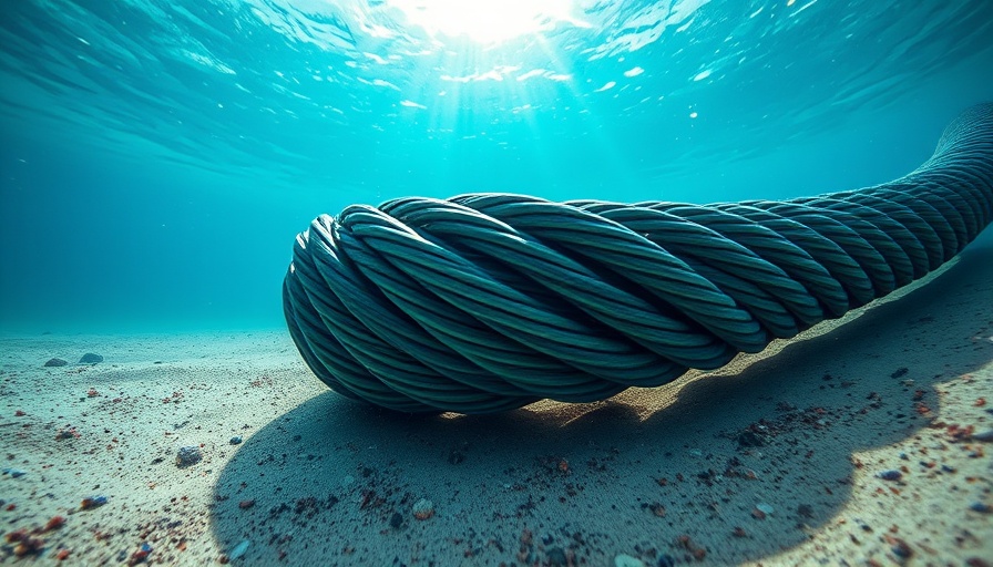 Underwater sea cable in the Red Sea.