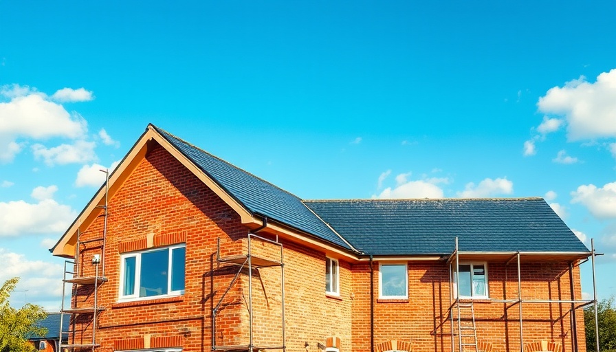 UK housing construction growth July 2025 showing brick building.