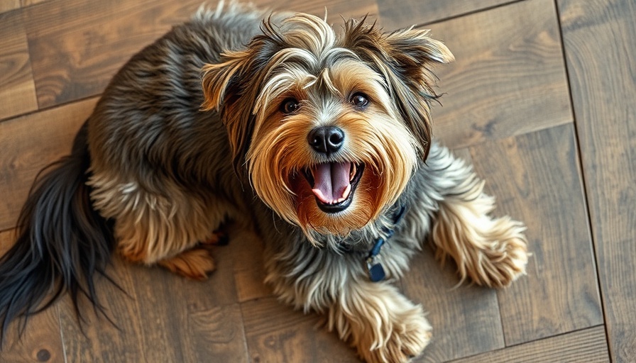 Happy shaggy dog lying on wooden floor, Renters Rights Bill and Pet Ownership.