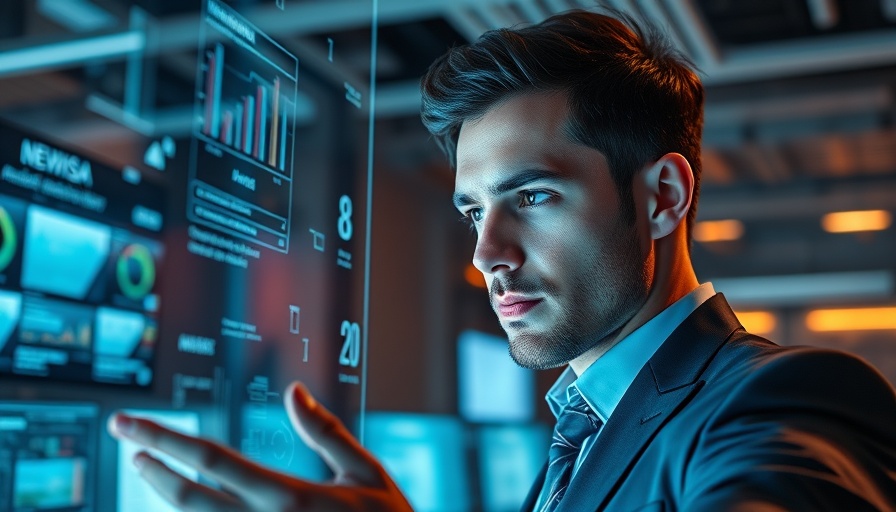 AI analyzing job data with digital holograms in modern office.