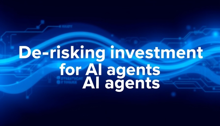 De-risking investment in AI agents graphic with vibrant blue design