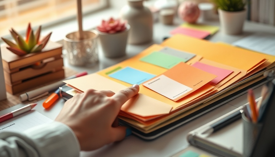Hand organizing a cash stuffing planner for budgeting