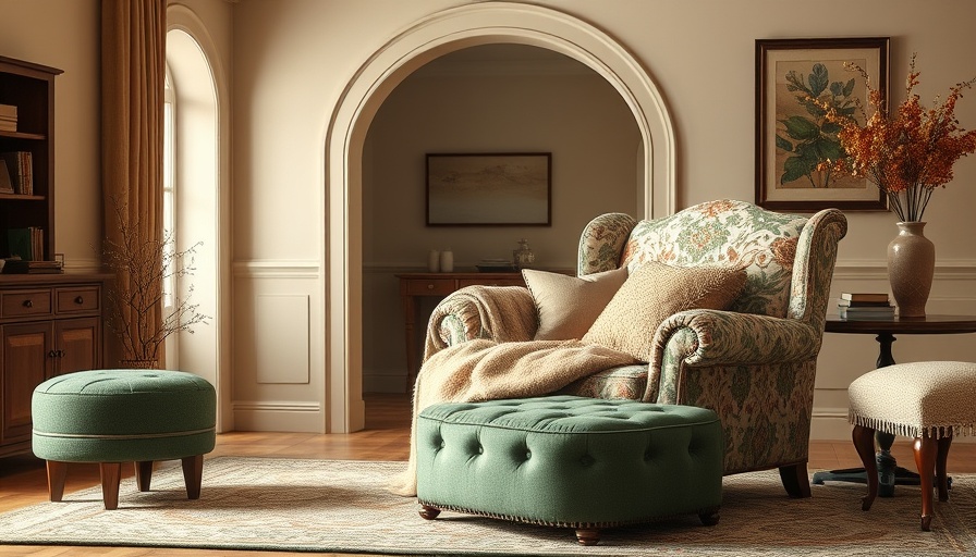 Elegant vintage living room with William Morris homeware elements.
