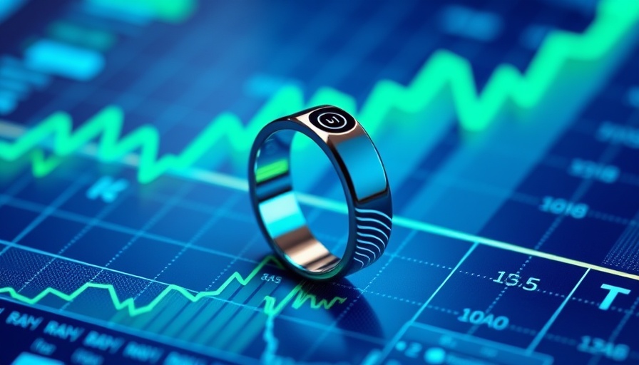 Oura smart ring on financial graph showcasing revenue growth.