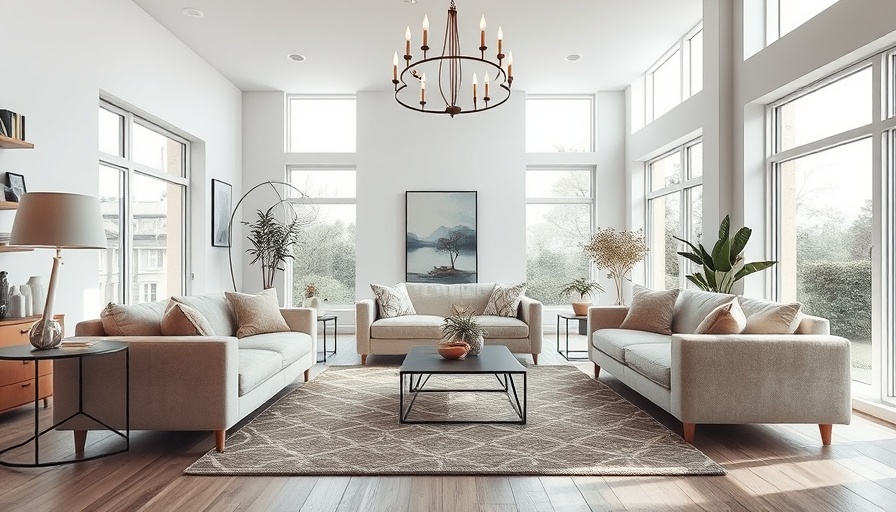 Modern living room in Scottish home for first-time buyers.