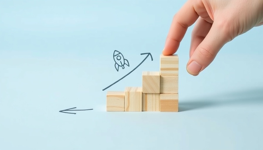 Conceptual growth image with hand and rocket symbol, estate agency sector.