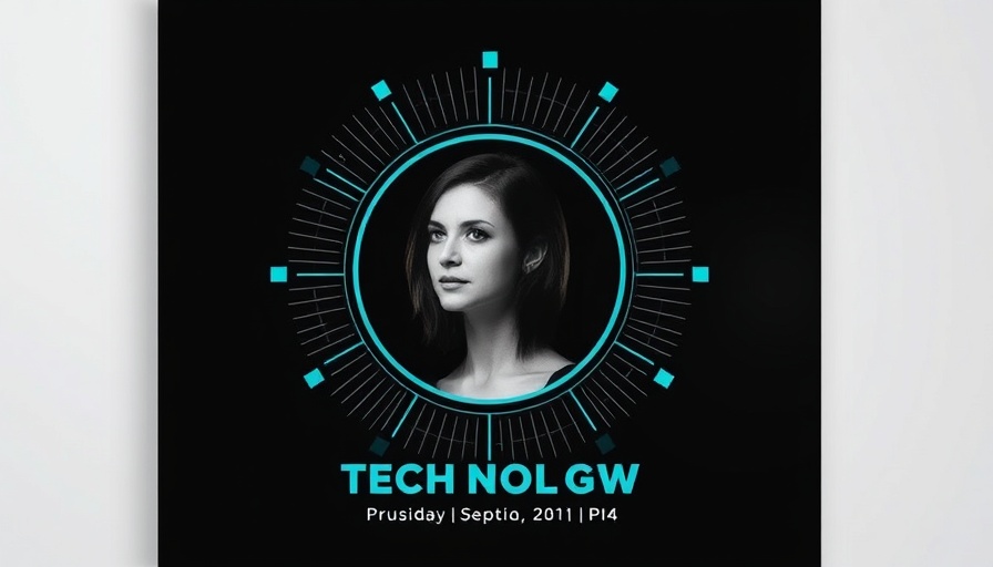 Dark graphic poster promoting MIT Technology Review event, AI innovations.