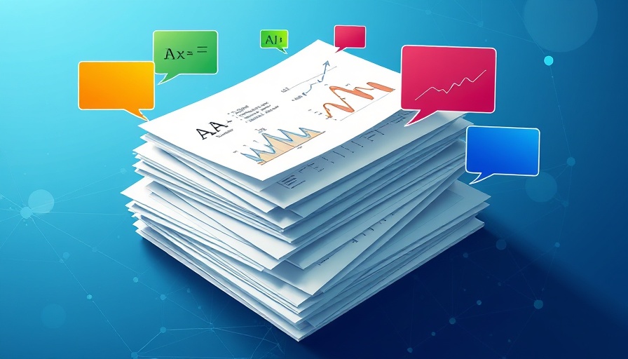 AI solutions reliability illustration with papers and diagrams.