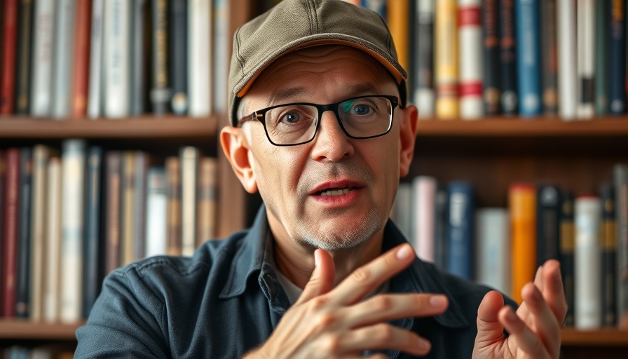 Man discussing rapture predictions in a library setting.