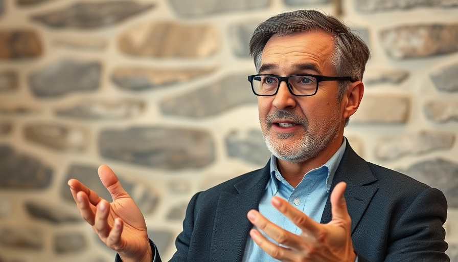 Middle-aged man discussing business dinners tax deductions in informative video.