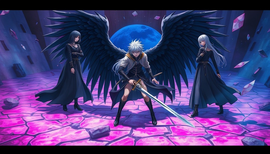 Epic fantasy scene from Nintendo Fire Emblem Shadows, featuring dynamic characters.