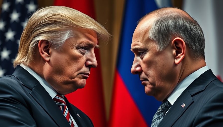 Podcast discussing Trump's stance on Ukraine with visual of two prominent figures.