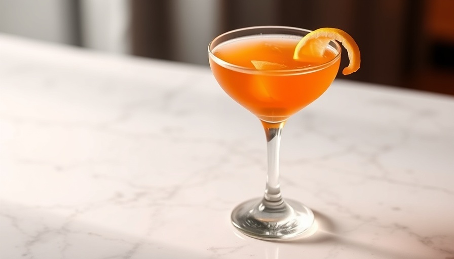 Beyoncé’s Honey Bee Cocktail in elegant glass with lemon peel garnish.
