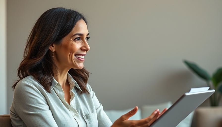 Confident woman discussing how to double your money, financial advice video.