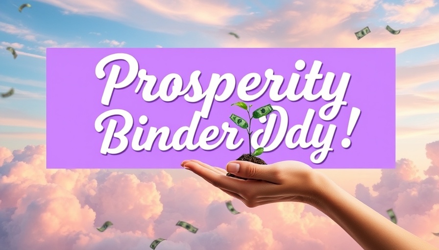 Debt free journey visual with prosperity binder theme.