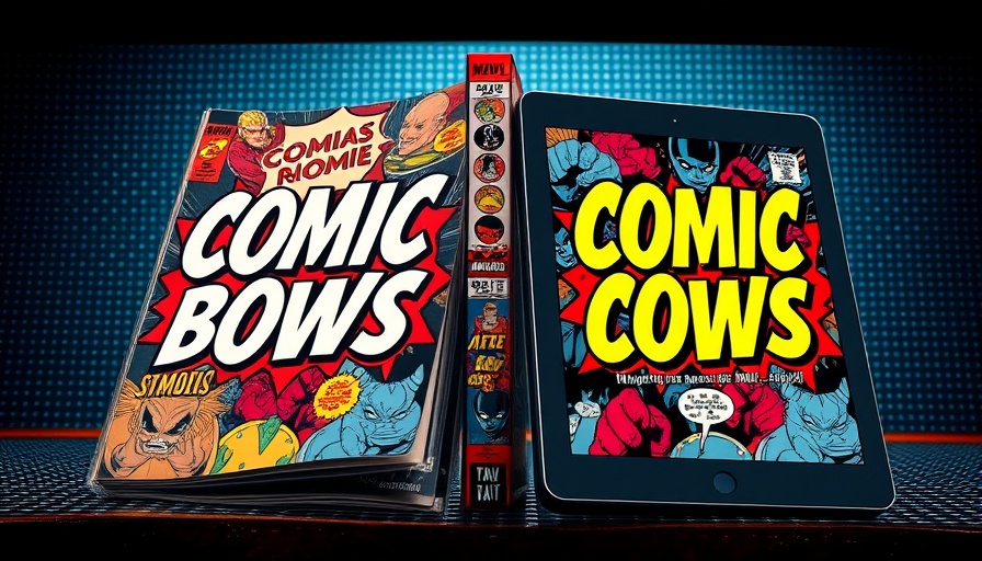 Comic book art comparing digital-only comic books to physical formats.