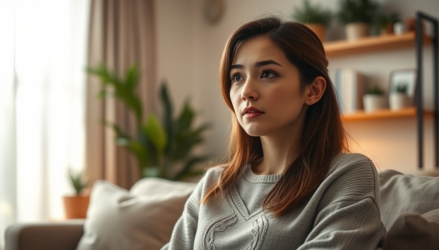 Young woman in a cozy living room, Lucky Person Syndrome concept.