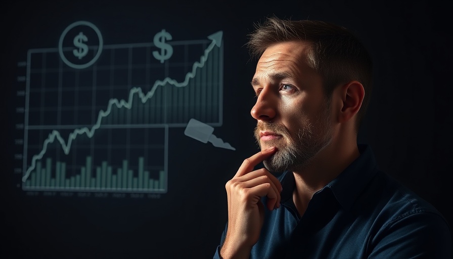 Generational wealth trap concept with thoughtful man and financial graph.