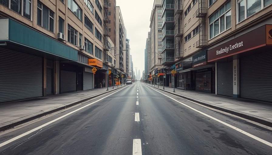 Empty street with closed stores symbolizing government shutdown impact on economy.