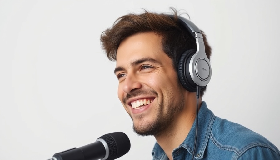Smiling man with headphones speaking into a microphone, God Given Identity.