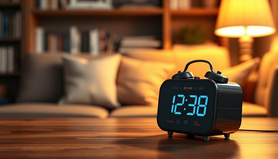 Amazon Prime Big Deal Days savings on digital clock in cozy room.