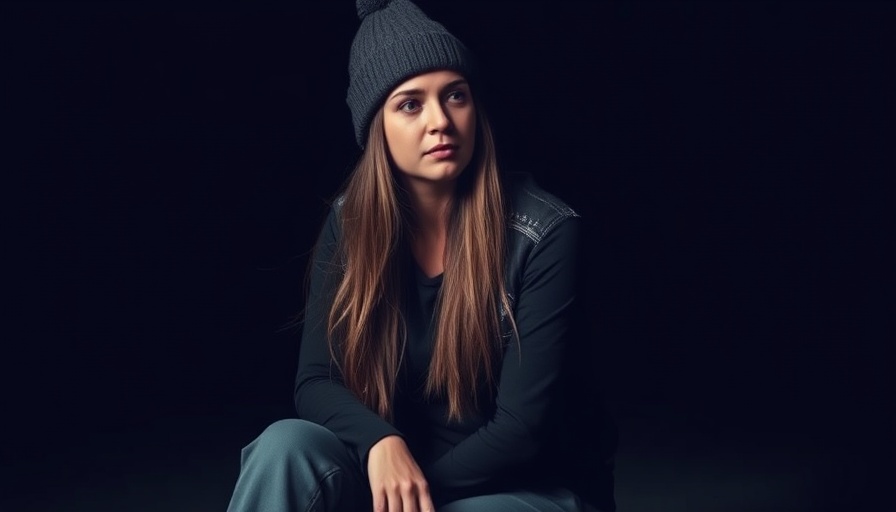 Stylish woman pondering against dark backdrop, combat covetousness theme.