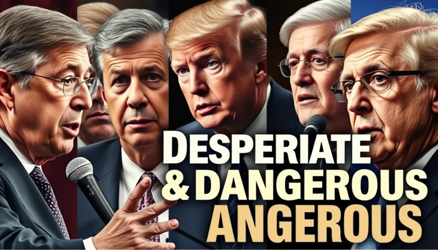 Collage of political debates with 'Desperate & Dangerous' text.