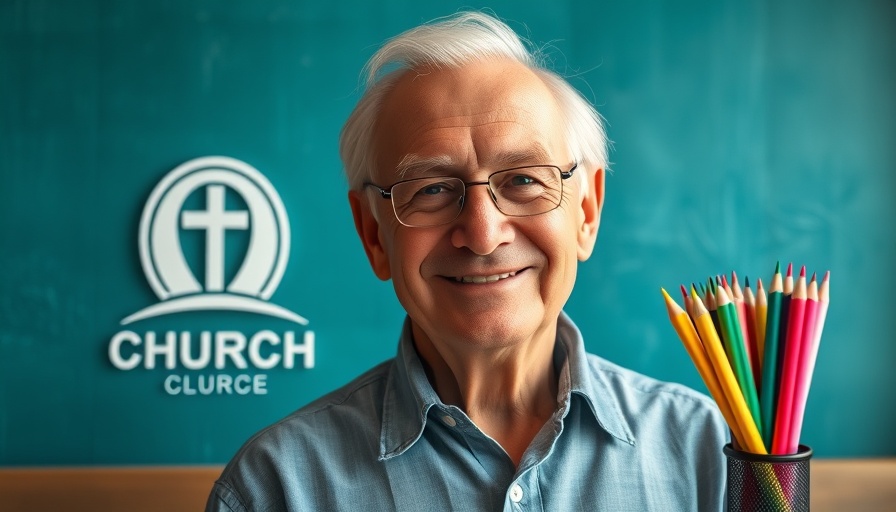 English speaking Evangelical church in Spain promotional image with a leader's portrait and church details.