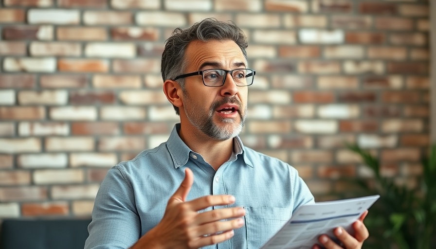 Engaging middle-aged man explaining income splitting tax savings.