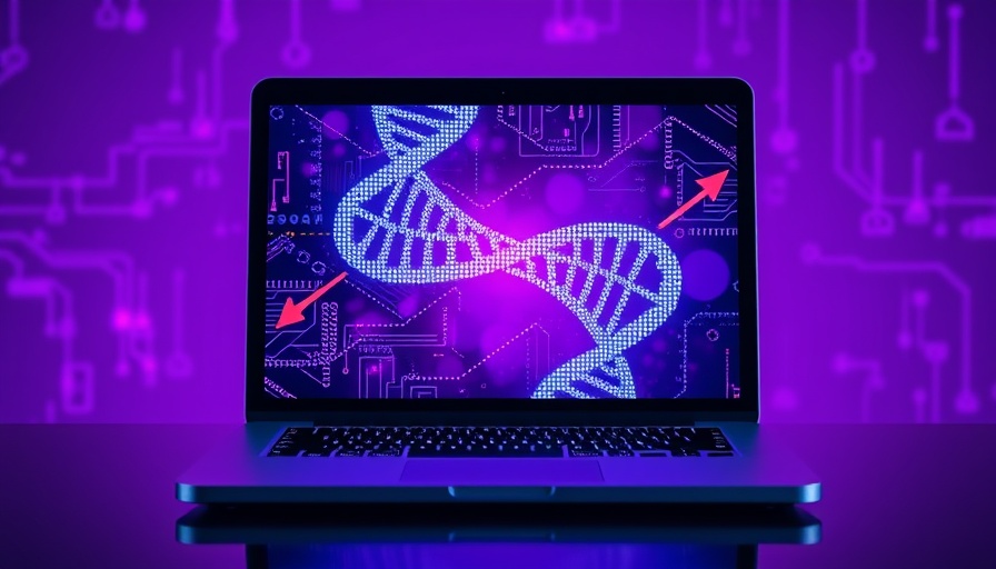 Digital DNA helix on laptop illustrating zero day vulnerabilities.