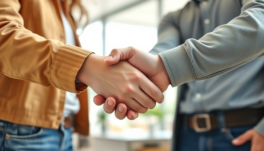Friendly handshake depicting tenants happier with landlords.