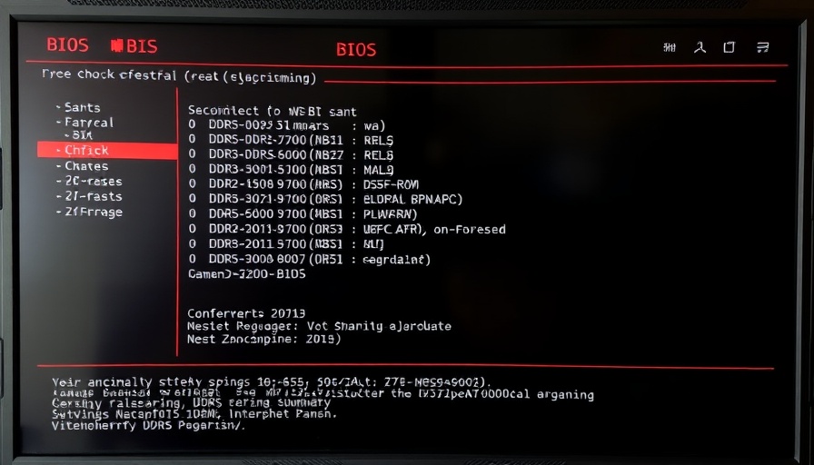BIOS interface displaying DDR5-6000 RAM configuration for gaming.