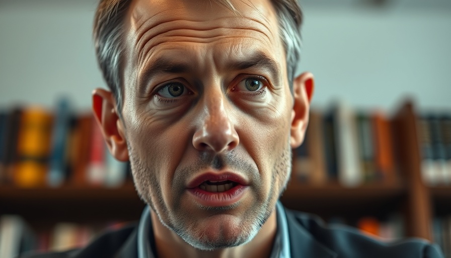 Close-up of a man speaking with text overlay, discussing U.S. political decisions impact UK budgets