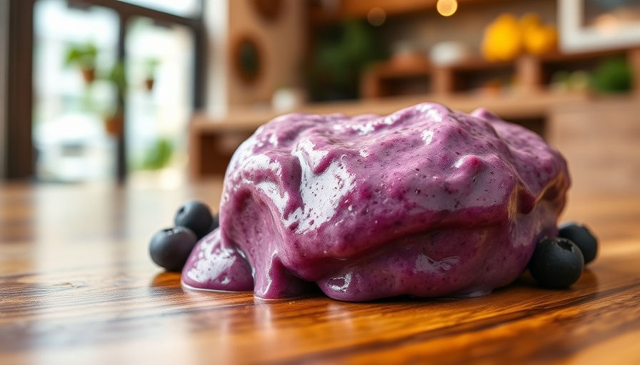 Chunky purple smoothie in a glass, showcasing smoothie chunkiness.