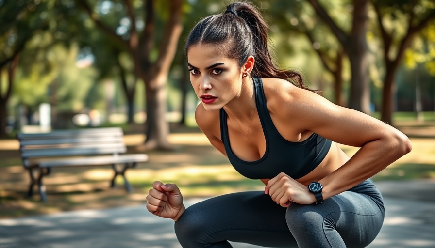 Athletic woman squatting outdoors, reverse muscle loss after 40 tips.